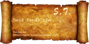 Seif Terézia névjegykártya